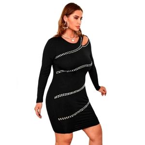 ❤️HP❤️NWT Sexy Black Bodycon Dress with Rhinestone Detail❤️Size 12 (0XL)